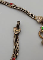 Vintage Dual Chain Colored Enamel Dangles Child's Necklace - 10.5"