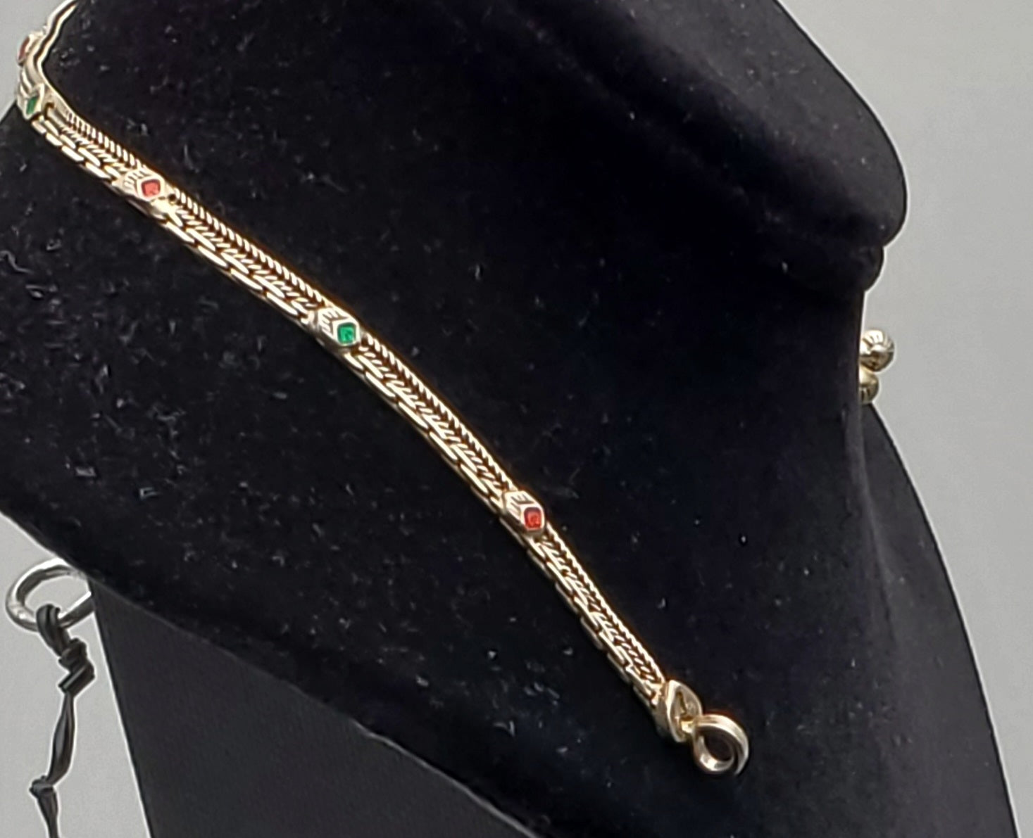 Vintage Dual Chain Colored Enamel Dangles Child's Necklace - 10.5"