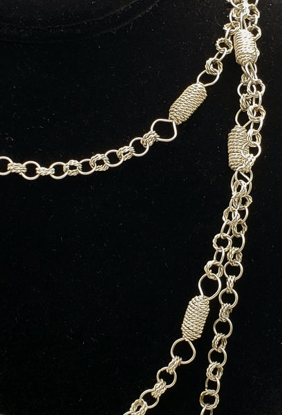 Vintage Handmade Filigree Chain Rope Necklace - 59"