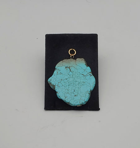 Free-Form Turquoise Slice Pendant