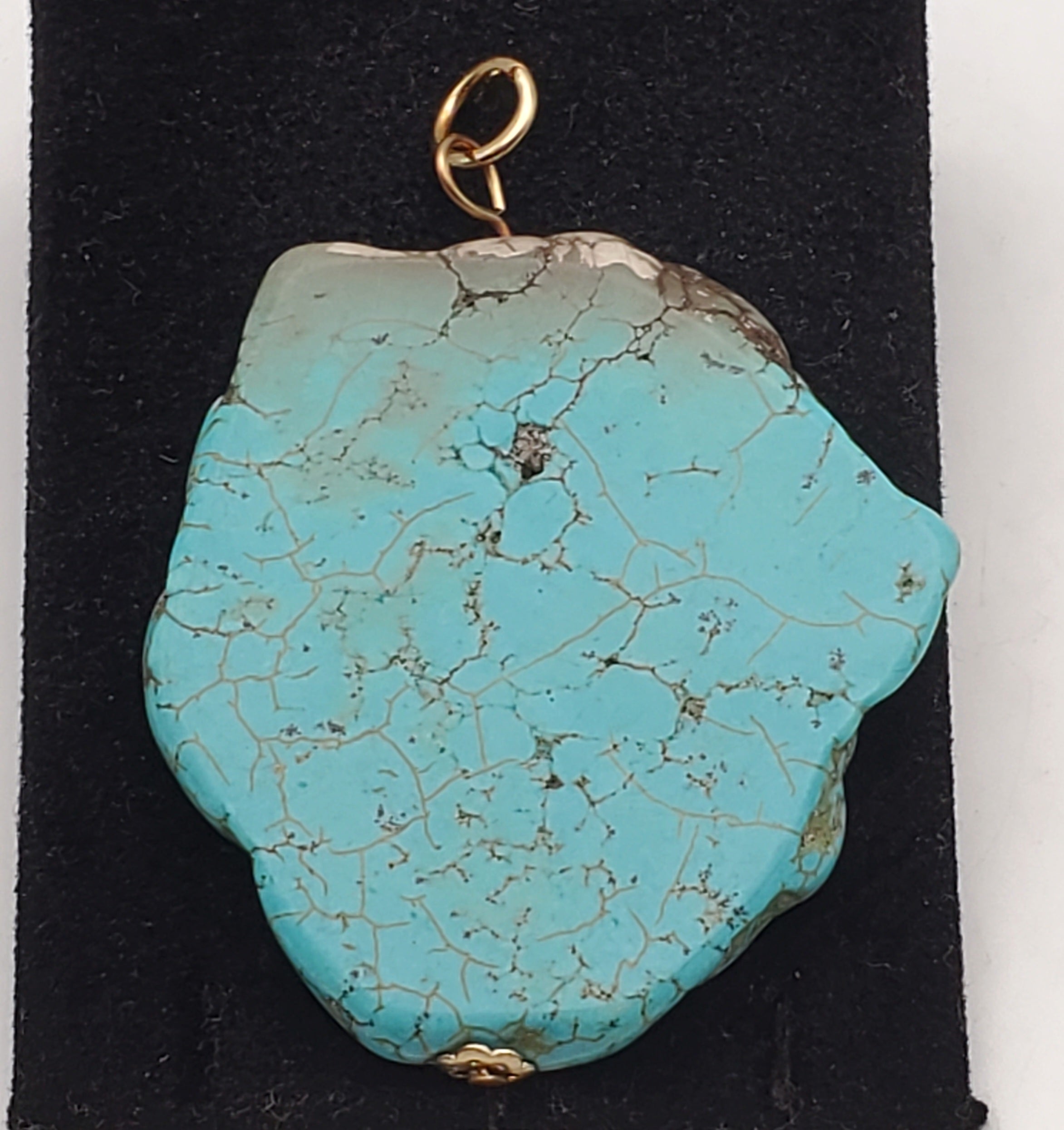 Free-Form Turquoise Slice Pendant