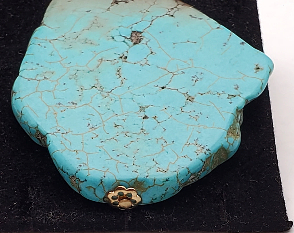 Free-Form Turquoise Slice Pendant
