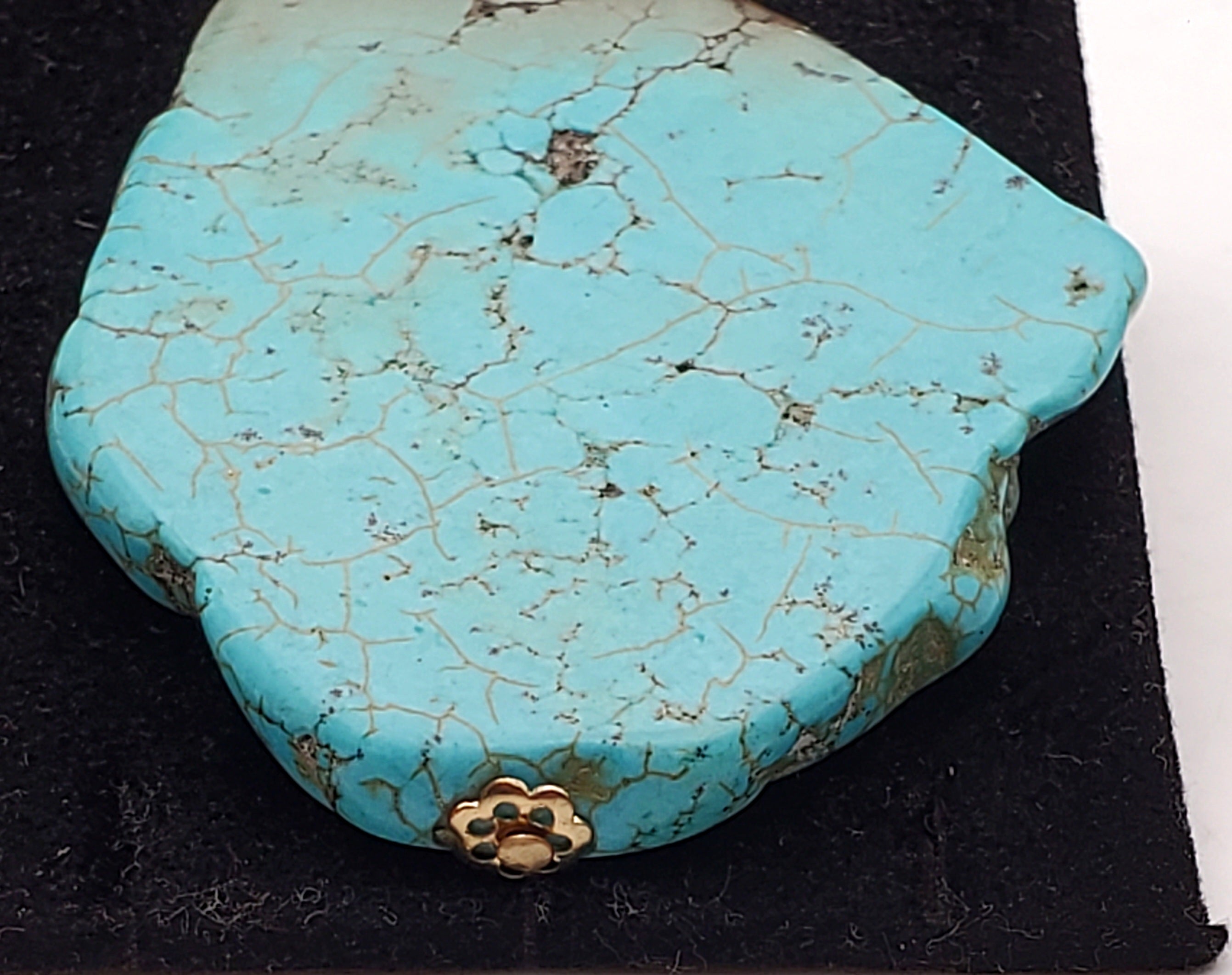 Free-Form Turquoise Slice Pendant