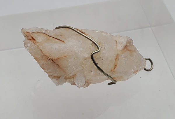 Vintage Handmade Wire Wrapped Candle Quartz Crystal Point Pendant