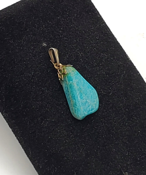 Vintage Tumbled Amazonite Pendant