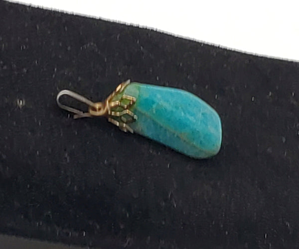 Vintage Tumbled Amazonite Pendant