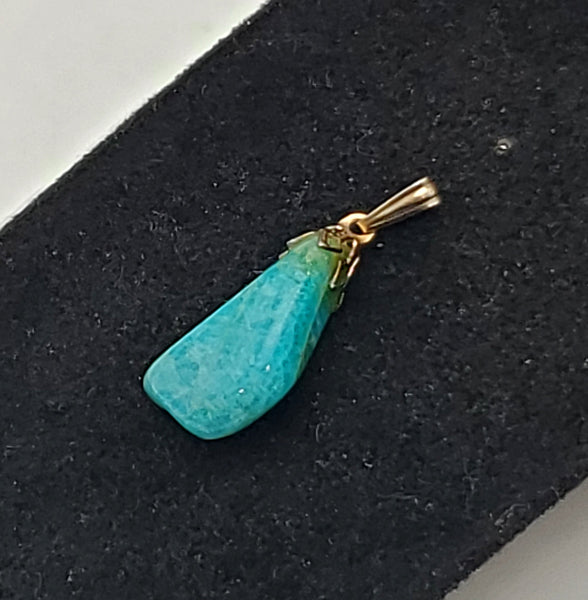 Vintage Tumbled Amazonite Pendant