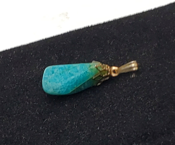 Vintage Tumbled Amazonite Pendant