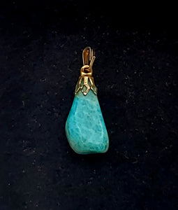 Vintage Tumbled Amazonite Pendant