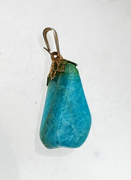 Vintage Tumbled Amazonite Pendant