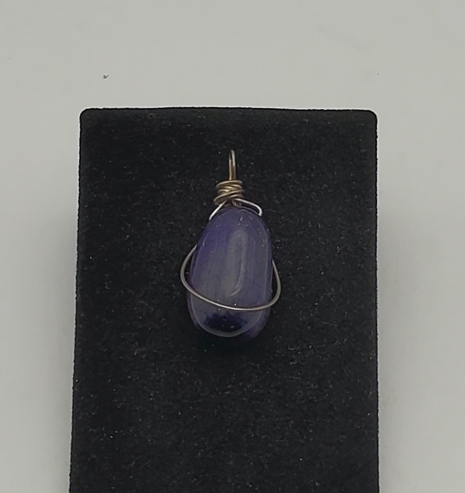 Dyed Agate Tumbled Stone Wire Wrapped Pendant