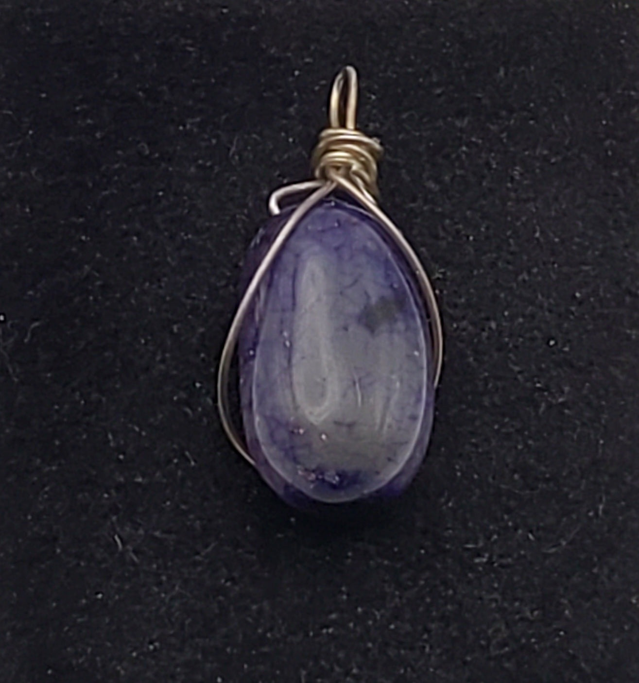 Dyed Agate Tumbled Stone Wire Wrapped Pendant