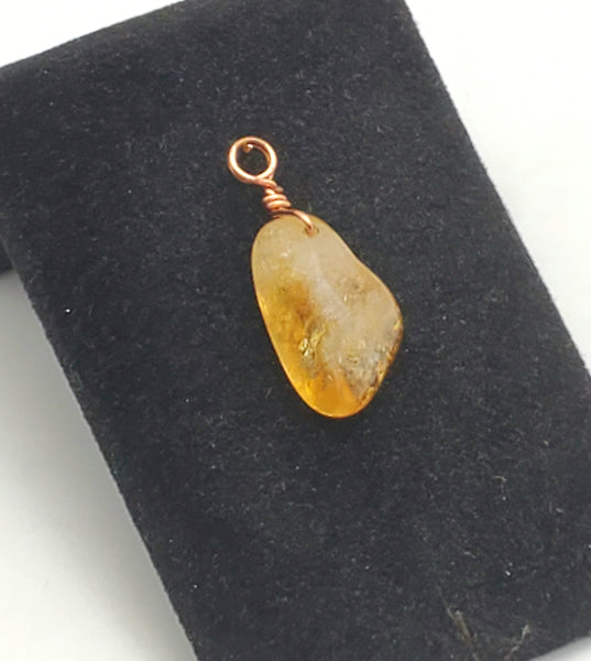 Vintage Tumbled Citrine Pendant