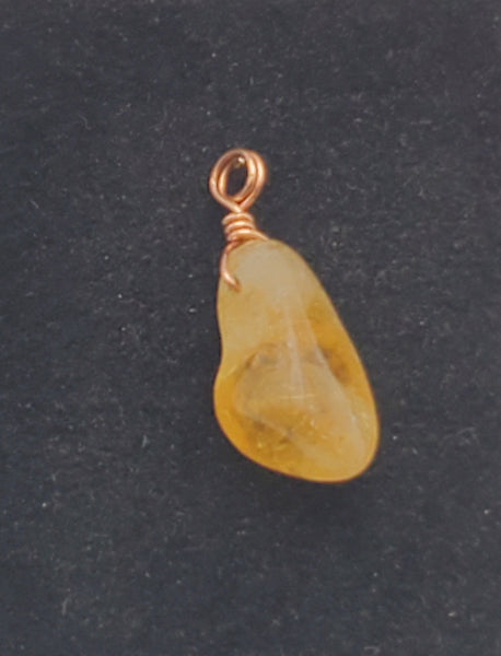 Vintage Tumbled Citrine Pendant