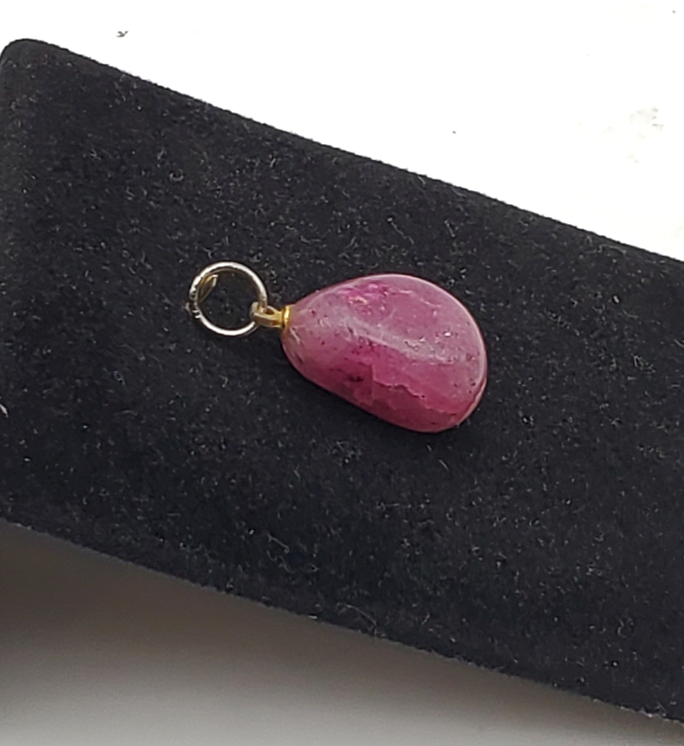 Dyed Pink Tumbled Quartzite Pendant