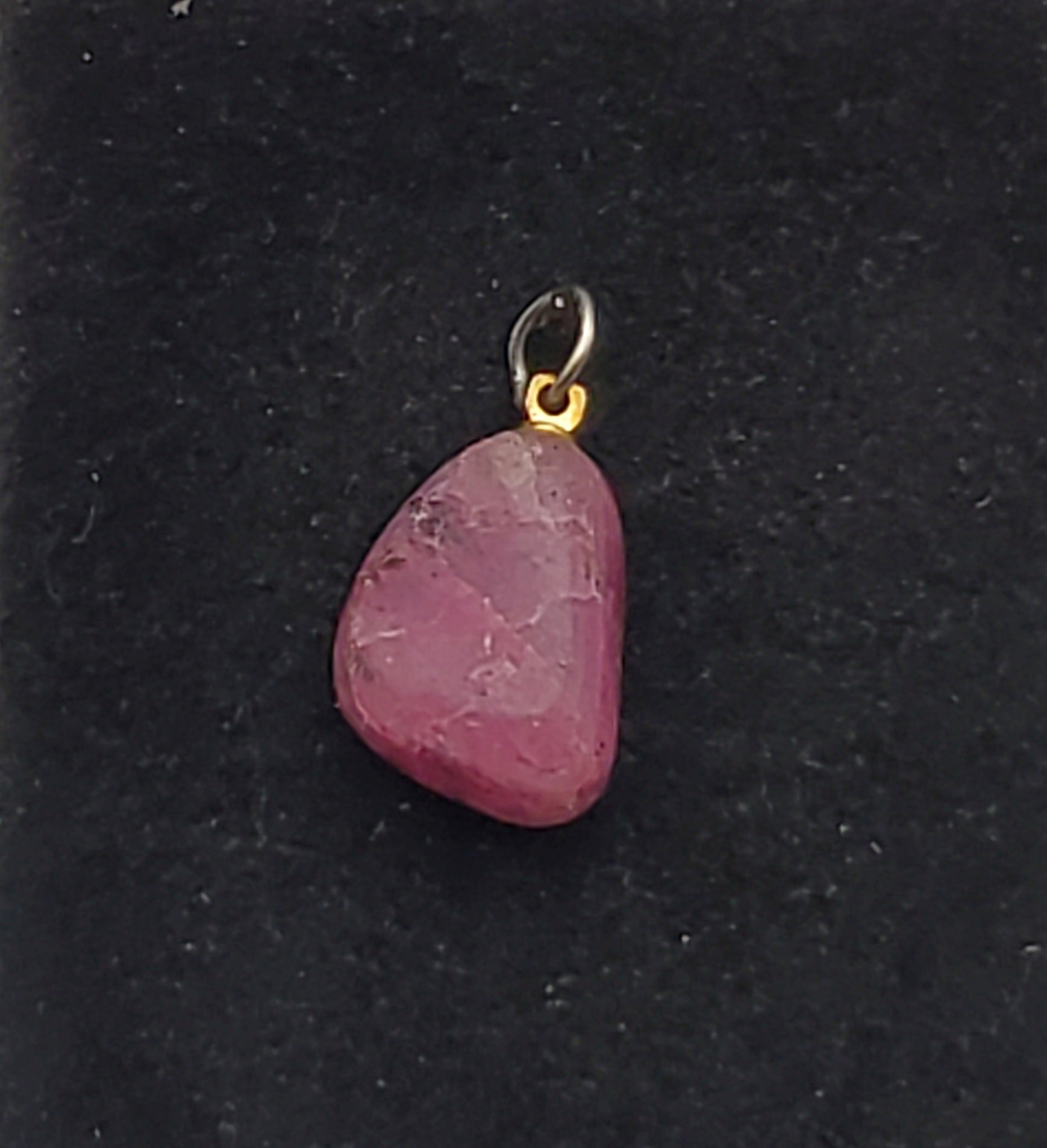 Dyed Pink Tumbled Quartzite Pendant