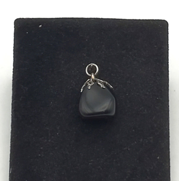 Imitation Black Onyx Tumbled Pendant