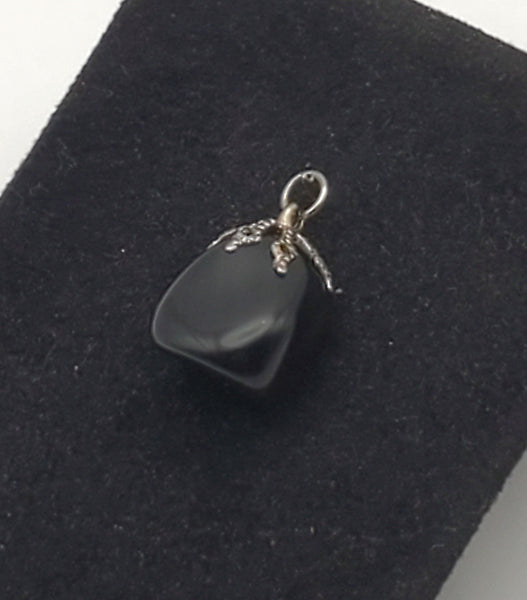 Imitation Black Onyx Tumbled Pendant