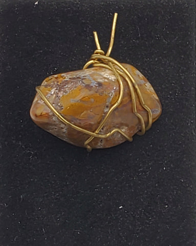 Vintage Wire Wrapped Tumbled Jasper