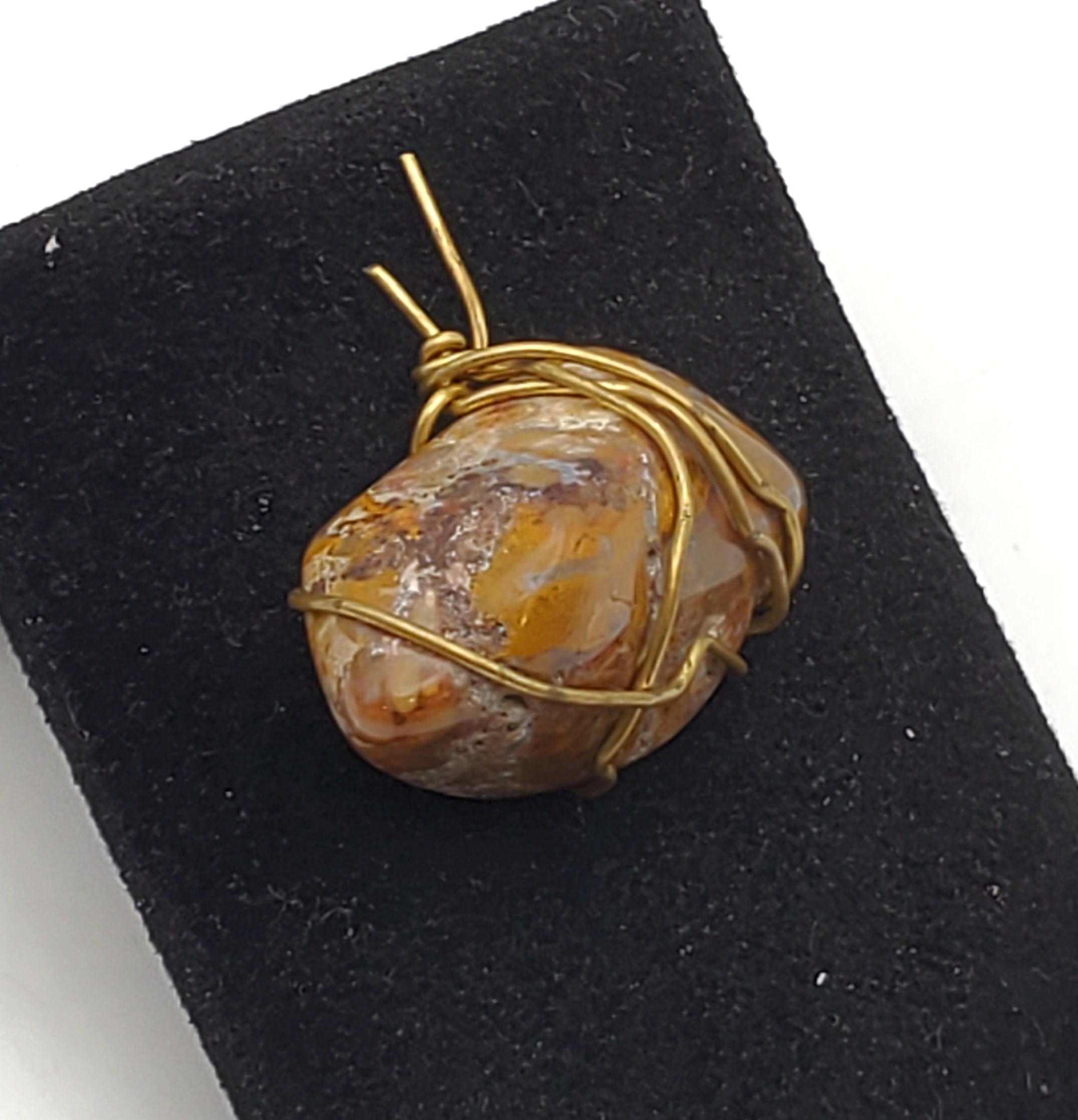 Vintage Wire Wrapped Tumbled Jasper