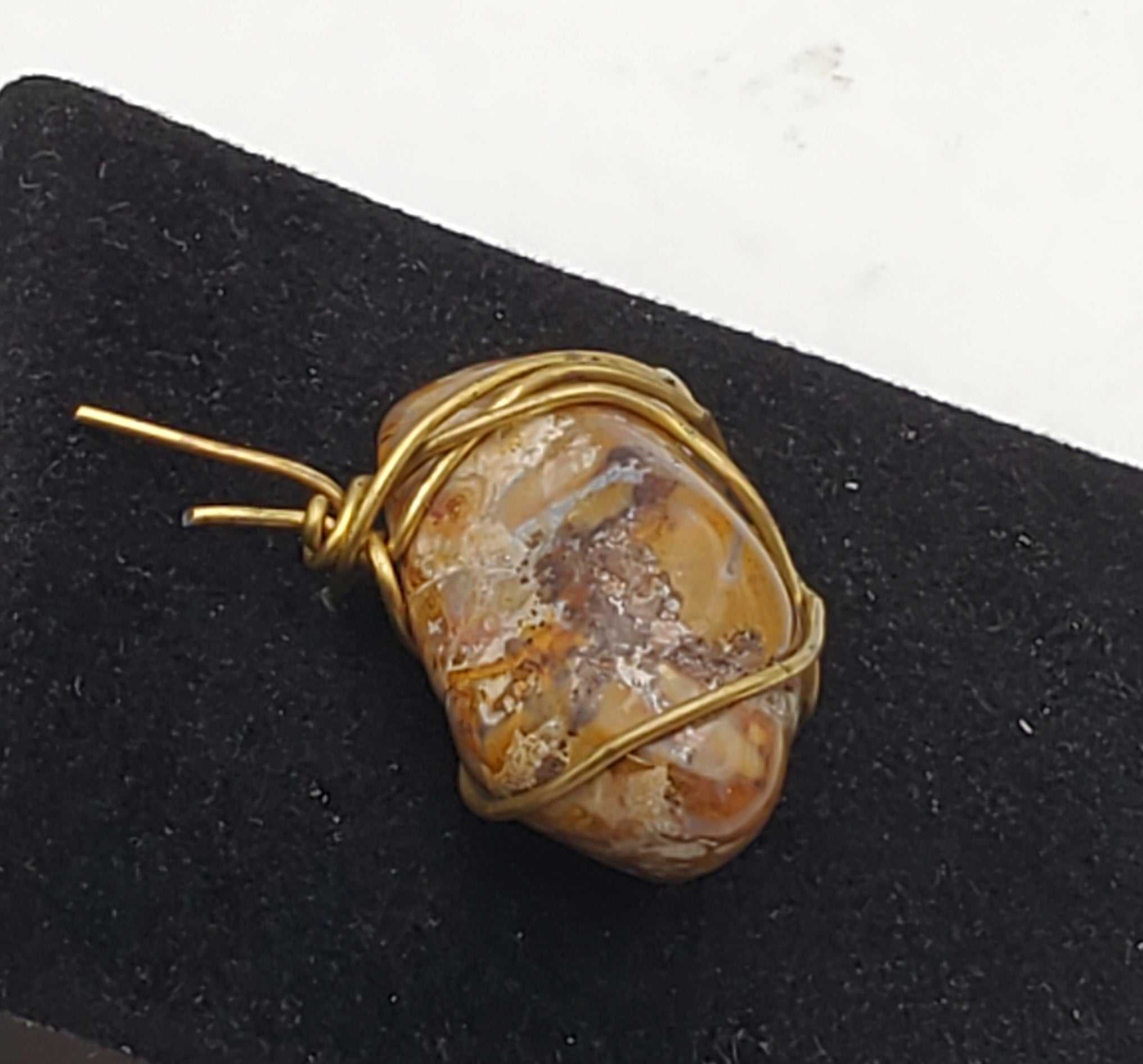 Vintage Wire Wrapped Tumbled Jasper