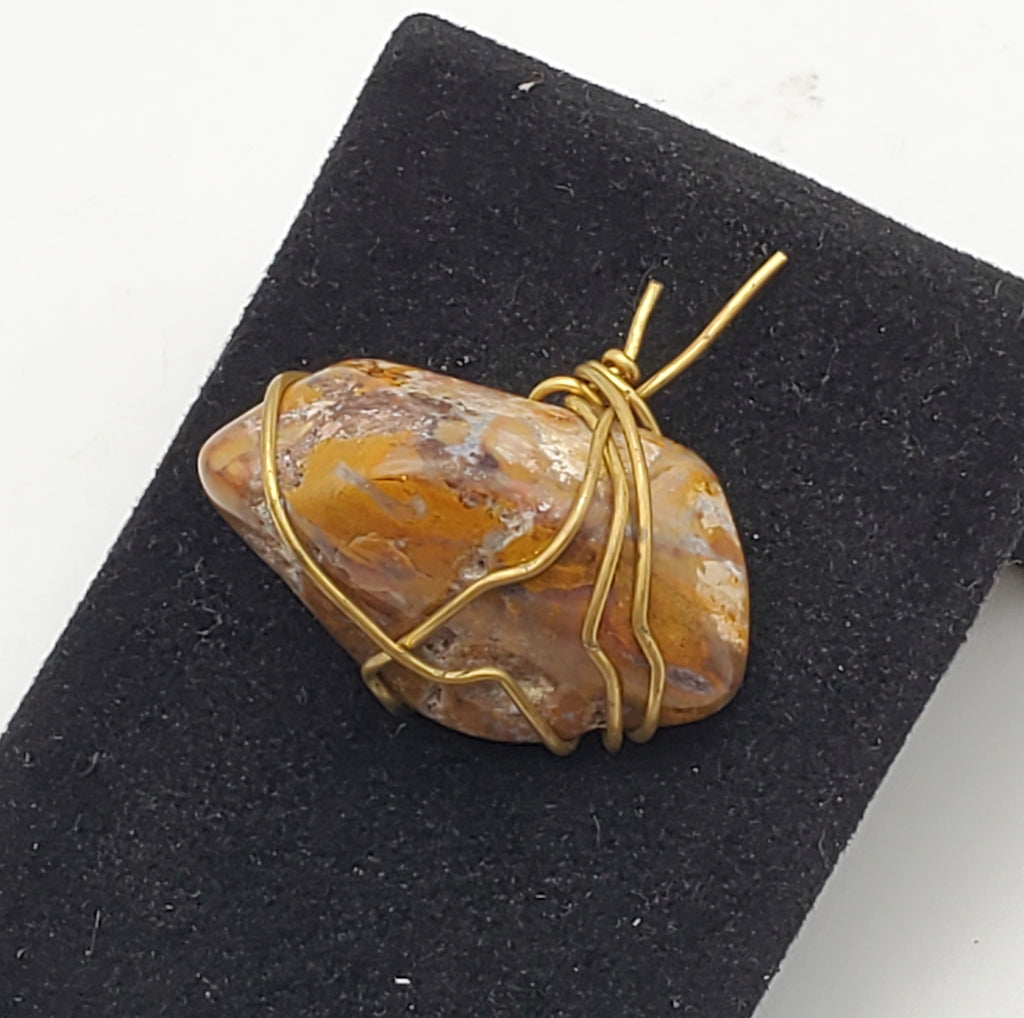 Vintage Wire Wrapped Tumbled Jasper