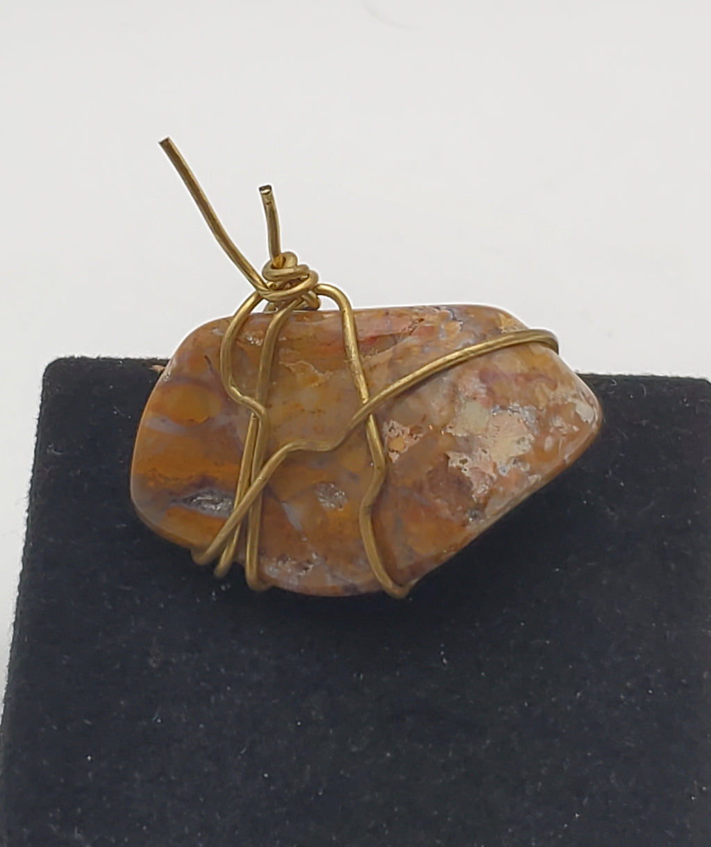 Vintage Wire Wrapped Tumbled Jasper