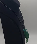 Dyed Green Agate Leather Cord Necklace