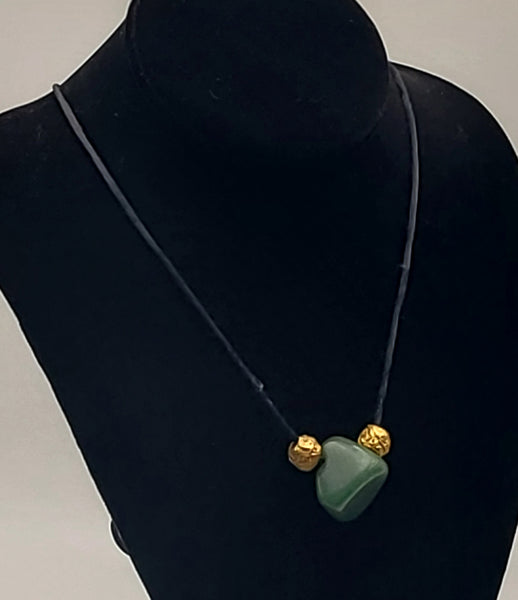 Tumbled Dyed Jade Silk Cord Necklace