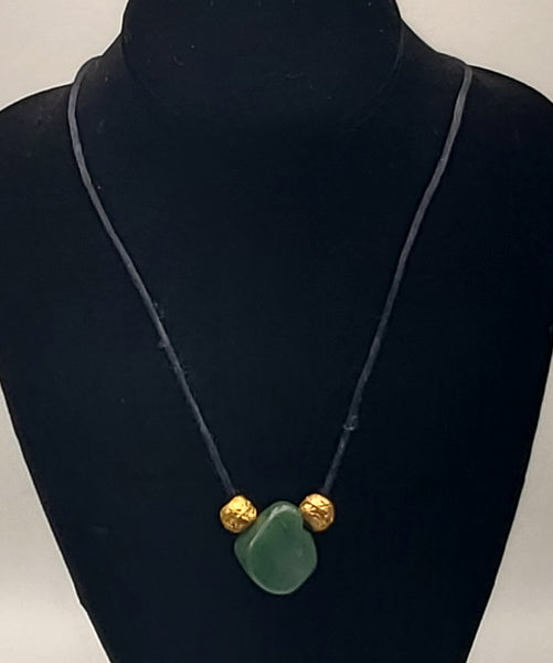 Tumbled Dyed Jade Silk Cord Necklace