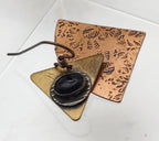 UNMATCHED Copper and Brass Black Onyx Dangle Earring
