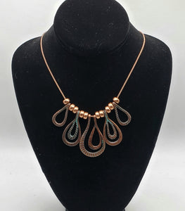 Vintage Copper Chain Pendants Necklace