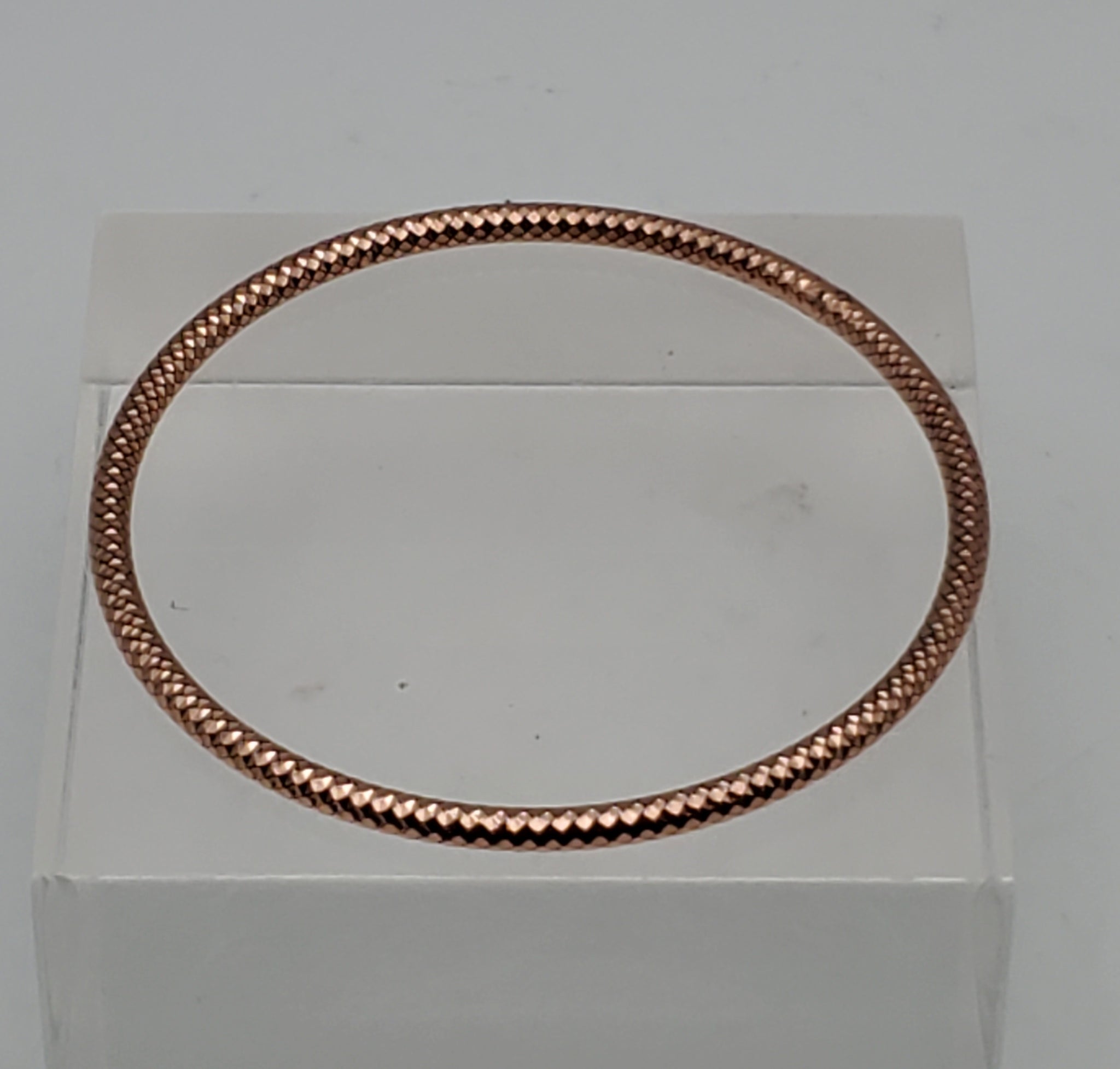 Vintage Solid Copper Faceted Bangle