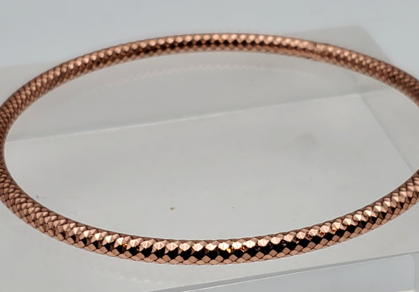 Vintage Solid Copper Faceted Bangle