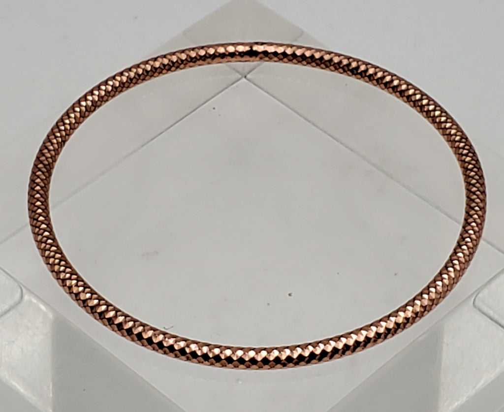 Vintage Solid Copper Faceted Bangle