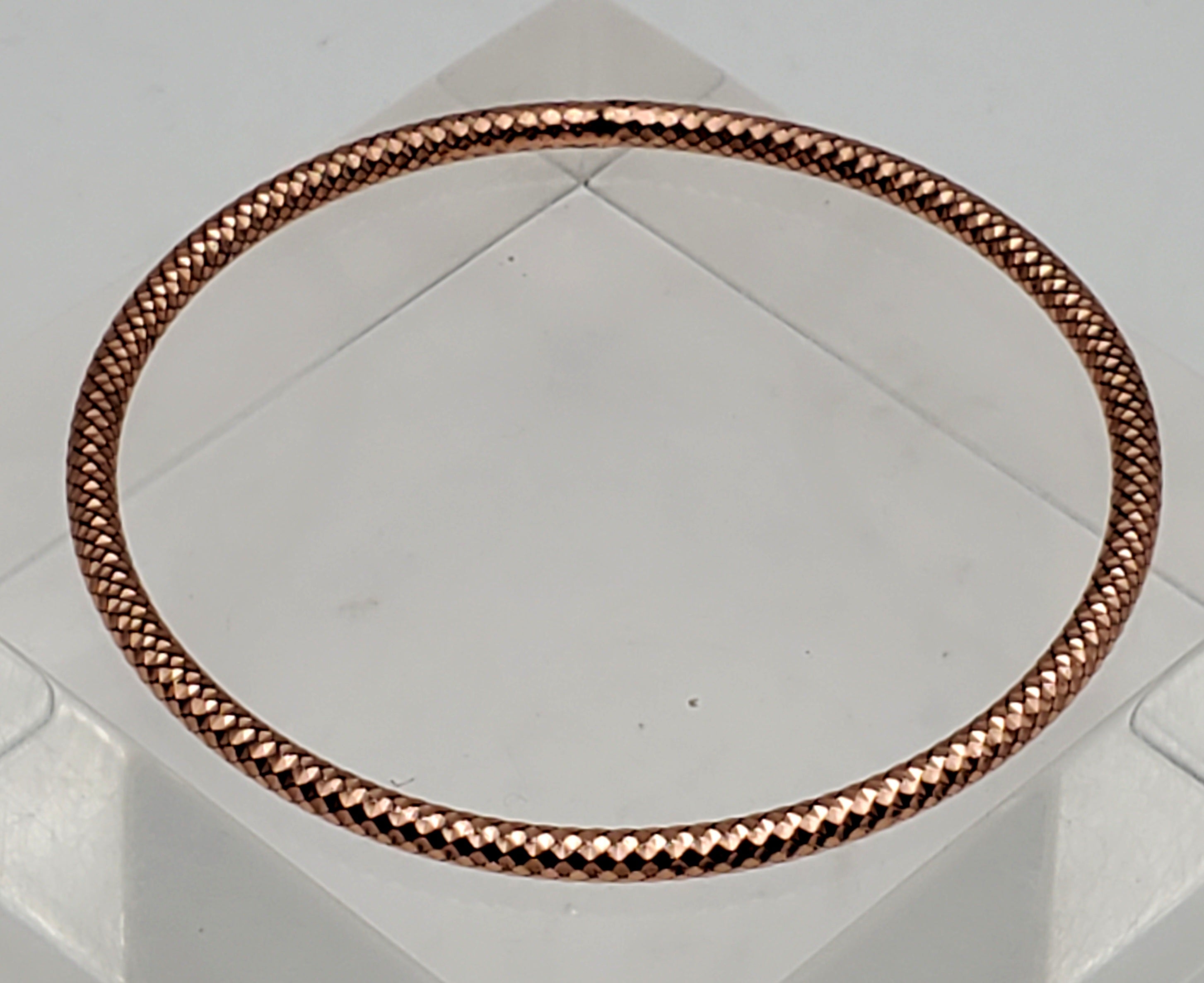 Vintage Solid Copper Faceted Bangle