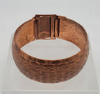 Vintage Copper Basket Weave Belt Buckle Cuff Bracelet