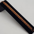 Vintage Copper Panther Link Chain Bracelet - 7.75"