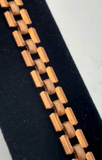 Vintage Copper Panther Link Chain Bracelet - 7.75"