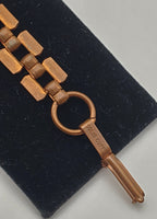 Vintage Copper Panther Link Chain Bracelet - 7.75"