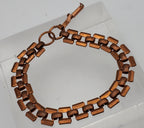 Vintage Copper Panther Link Chain Bracelet - 7.75"