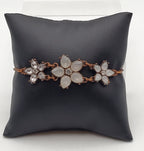 Vintage Floral Copper Lariat Bracelet