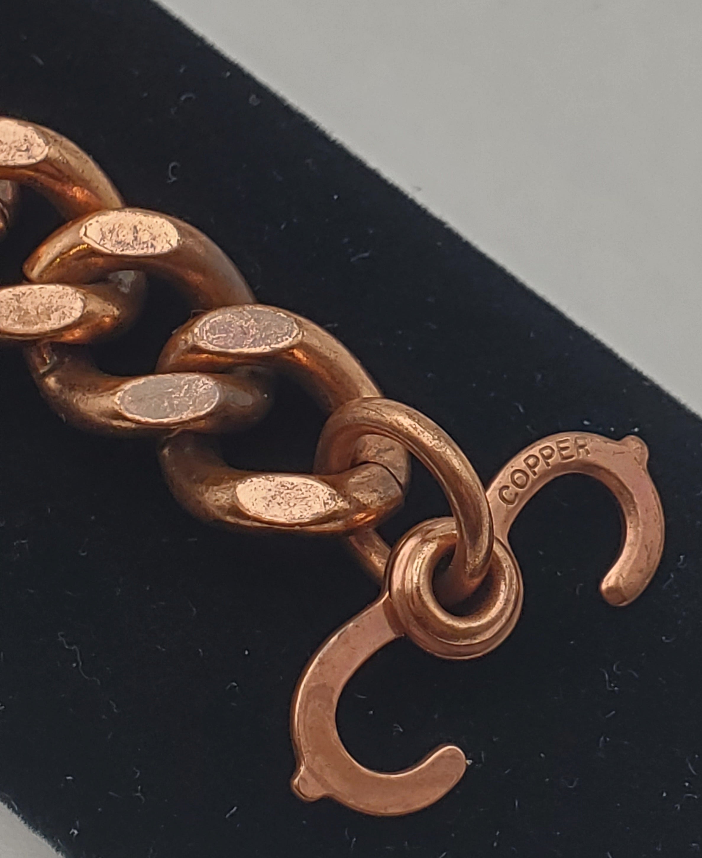 Heavy Vintage Copper Curb Link Chain - 10"