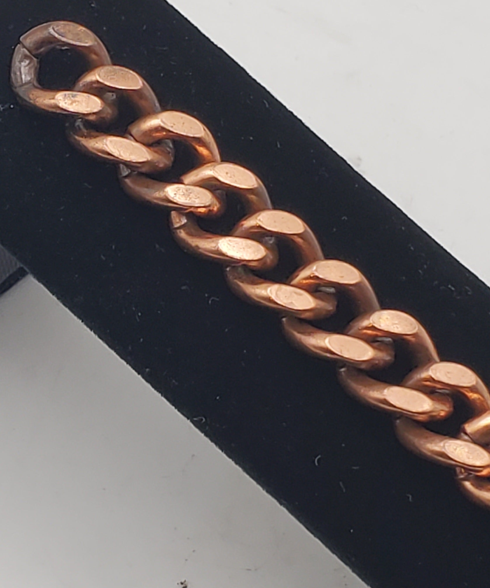 Heavy Vintage Copper Curb Link Chain - 10"