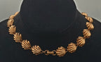 Vintage Copper Shell Link Necklace - 15.5"