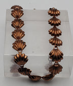 Vintage Copper Shell Link Necklace - 15.5"