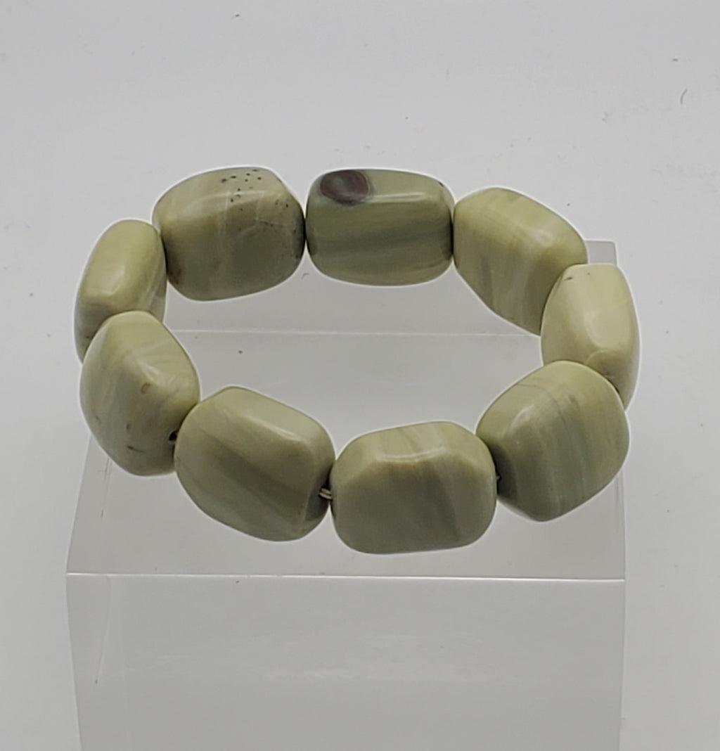 Tumbled Serpentine Stone Stretch Bracelet