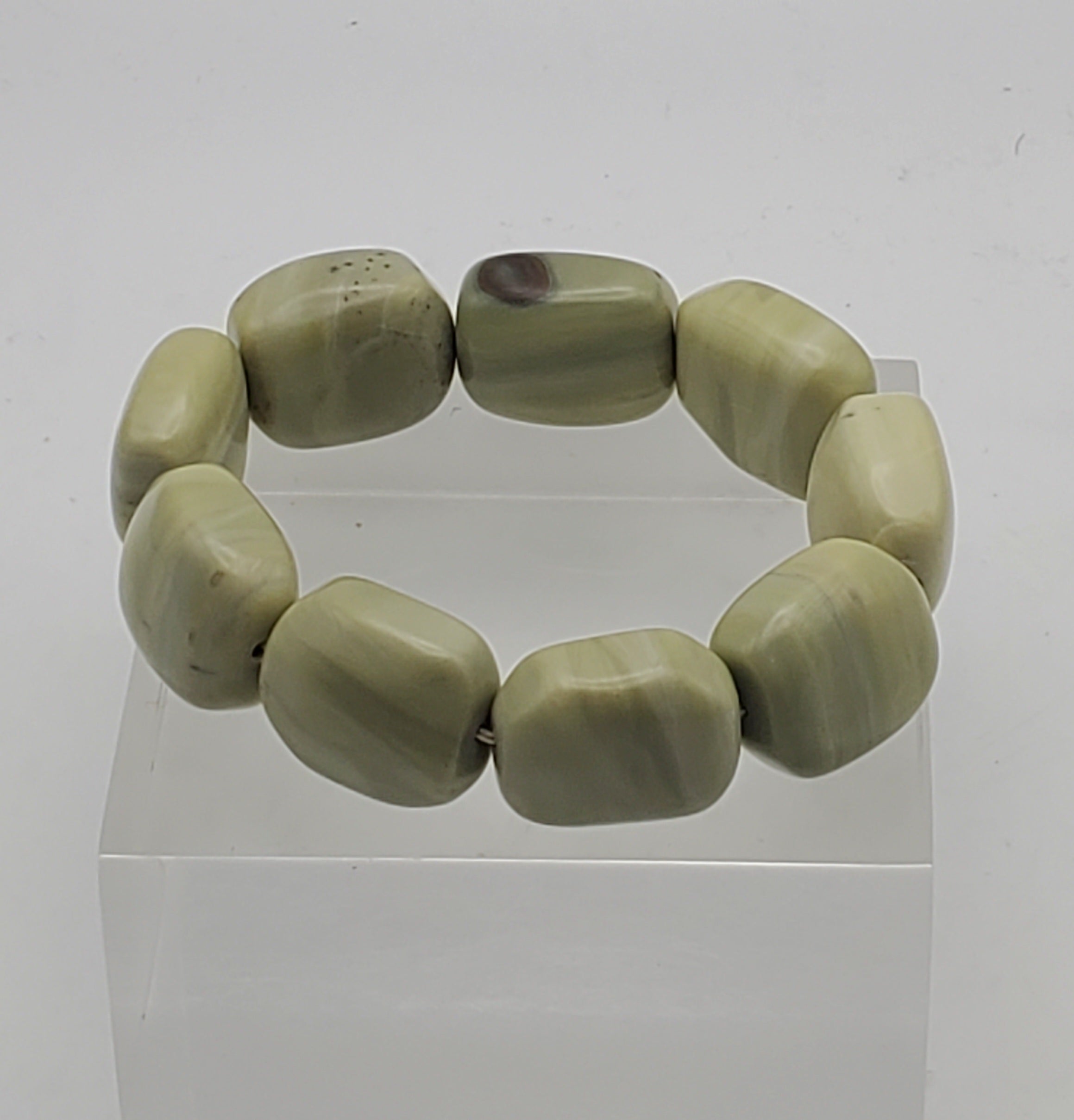Tumbled Serpentine Stone Stretch Bracelet