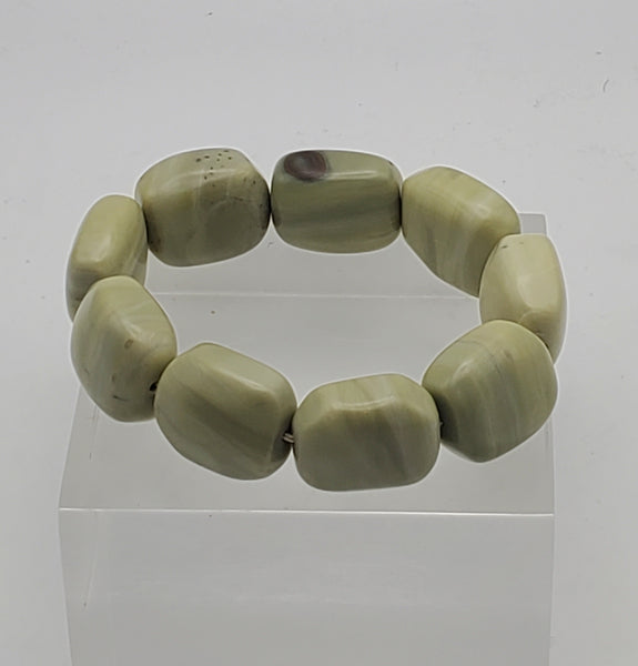 Tumbled Serpentine Stone Stretch Bracelet