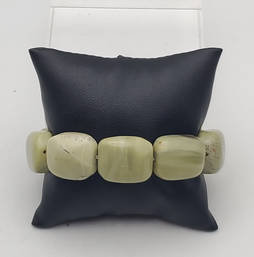 Tumbled Serpentine Stone Stretch Bracelet